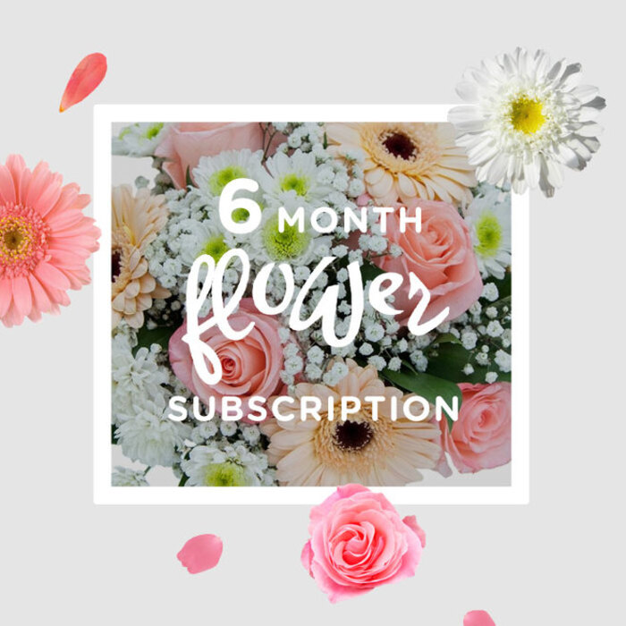 In this image, a hand-tied bouquet glows with the quiet optimism of a soft Maidenhead morning, like the first light slipping over the roofs near the High Street. The arrangement centres on blush-pink roses, their petals curved and velvety, creating delicate spirals that invite you to linger on every fold. Around them, pale peach and blush gerberas fan out, their wide, satiny petals catching the light and giving the bouquet an open, smiling character-gentle but undeniably cheerful. Between these larger forms, frothy tufts of white gypsophila create a fine, airy network, as if the flowers were surrounded by tiny suspended droplets of light. White chrysanthemums are nestled thoughtfully throughout, their many-petalled faces adding both structure and a fresh, clean contrast that keeps the whole design feeling crisp and contemporary. The stems appear neatly gathered and carefully tied, revealing the practiced eye and steady hands of a seasoned local florist, someone used to creating gifts that travel gracefully from central Maidenhead to surrounding areas like Cox Green and Taplow. You can almost sense the cool weight of the bouquet being lifted from its wrapping, hear the soft rustle of paper, and catch hints of green, dewy scent as the flowers are placed into a waiting vase. The overall impression is one of serene delight and tenderness, well-suited for marking life's quiet milestones-a new home, a gentle apology, a birthday celebrated at home-or simply brightening an ordinary week. As a subscription design, it suggests continuity and care, each monthly delivery renewing that same soft bloom of comfort and joy.
