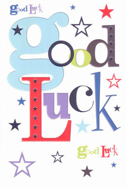 Designed with the vibrant community spirit of Maidenhead in mind, this good luck card offers a visual symphony of encouragement that recalls the atmosphere inside a local flower shop just off the High Street. The letter 'g', rendered in playful baby blue, begins a chorus of colours-deep reds, saturated indigo, and gentle lavenders-that rise in an almost musical arrangement across the smooth, stark-white card. Each letter, thoughtfully styled, is surrounded by a constellation of stars, echoing the twinkle of fairy lights seen on Bridge Road during festive evenings. The colours are both contemporary and timeless, balancing gravity and joy, much like the blossoms chosen for a heartfelt bouquet. Running a hand over the card's pristine surface, one might almost hear the applause of friends at Braywick Park, celebrating milestones big or small. This card is perfect for congratulating a neighbour headed for a new adventure or wishing a student success as they await results. In every detail, it radiates Maidenhead's belief in new beginnings and the promise that good luck, like community support, is always close at hand.